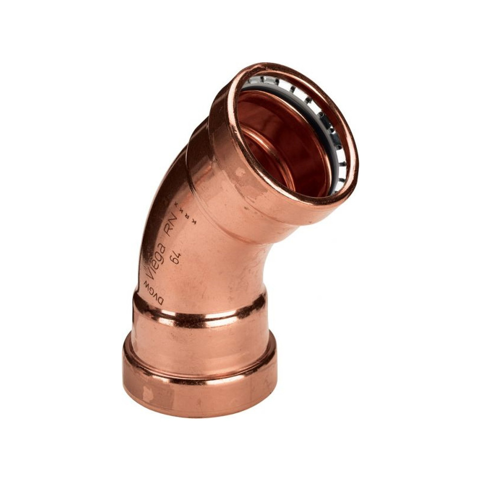 Viega Kupfer Pressfitting Bogen Profipress 2426XL 45 Grad 64 mm XL SC-Contur EPDM 577766