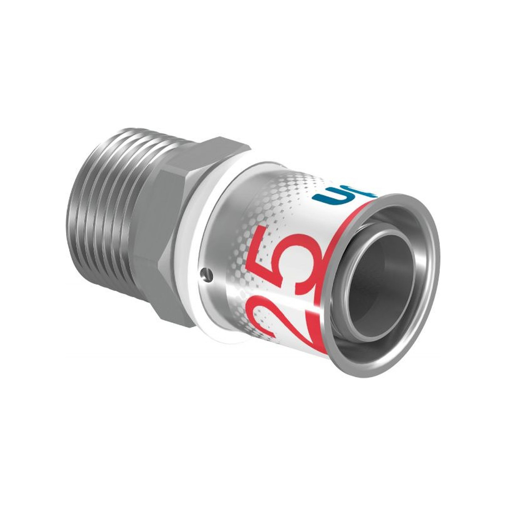 Uponor S-Press PLUS Übergangsnippel 25 mm DN20 3/4 Zoll AG Edelstahlpresshülse DVGW 1070507