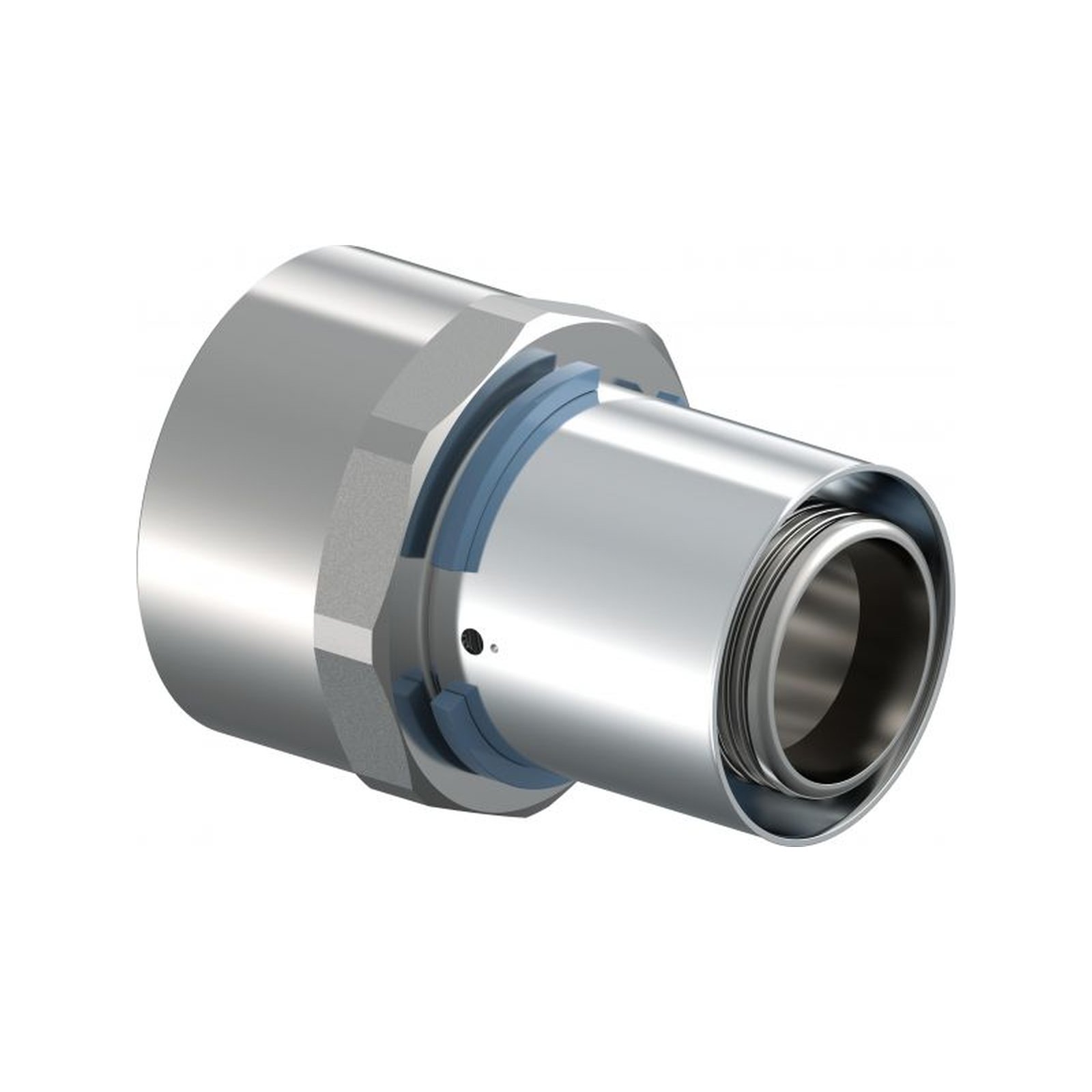 Uponor S-Press Übergangsmuffe 40mm DN40 1 1/2 Zoll IG Edelstahlpresshülse DVGW 1046904