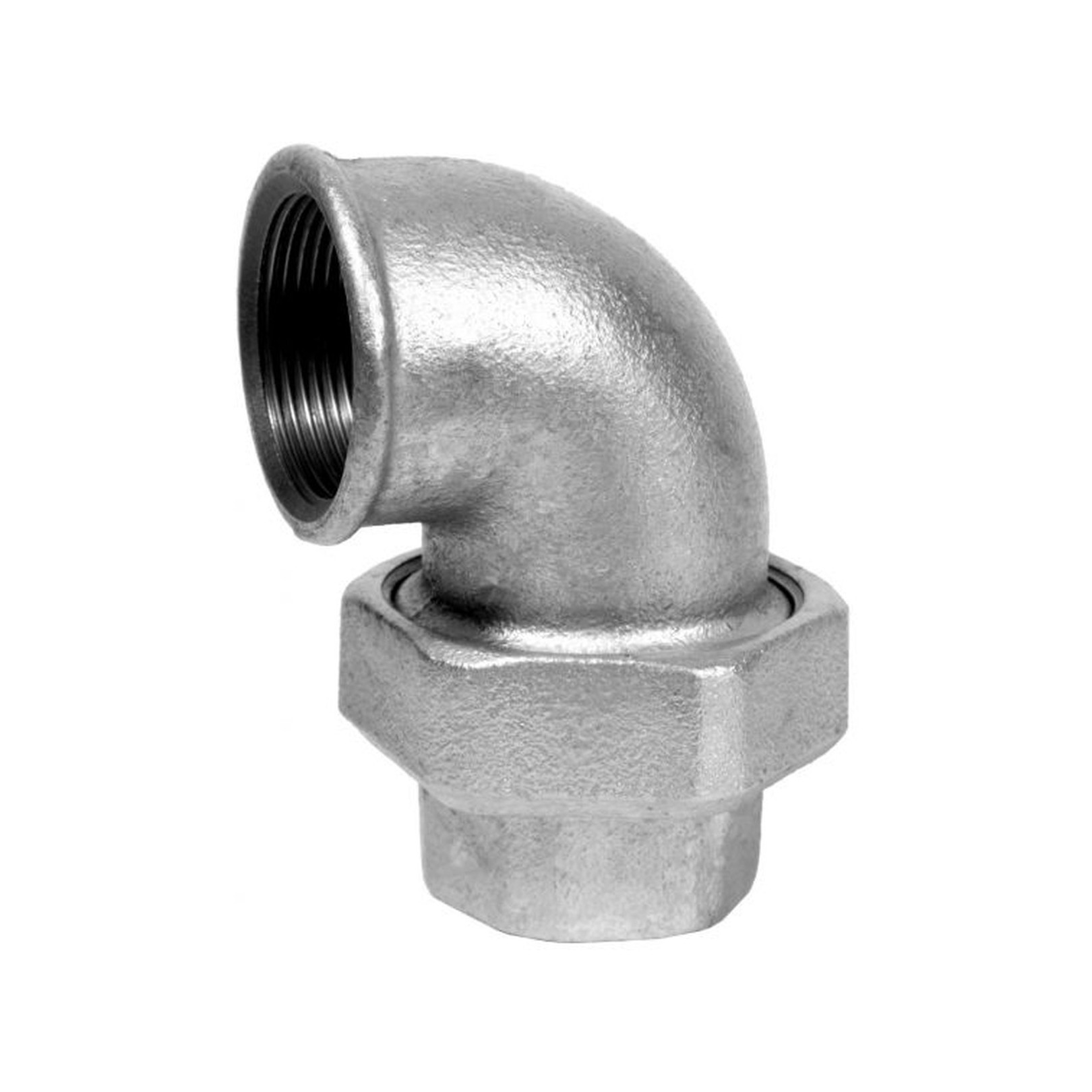 Hermann Schmidt Temperguss Winkelverschraubung DN 25 1 Zoll konisch dichtend Innengewinde verzinkt 13096025