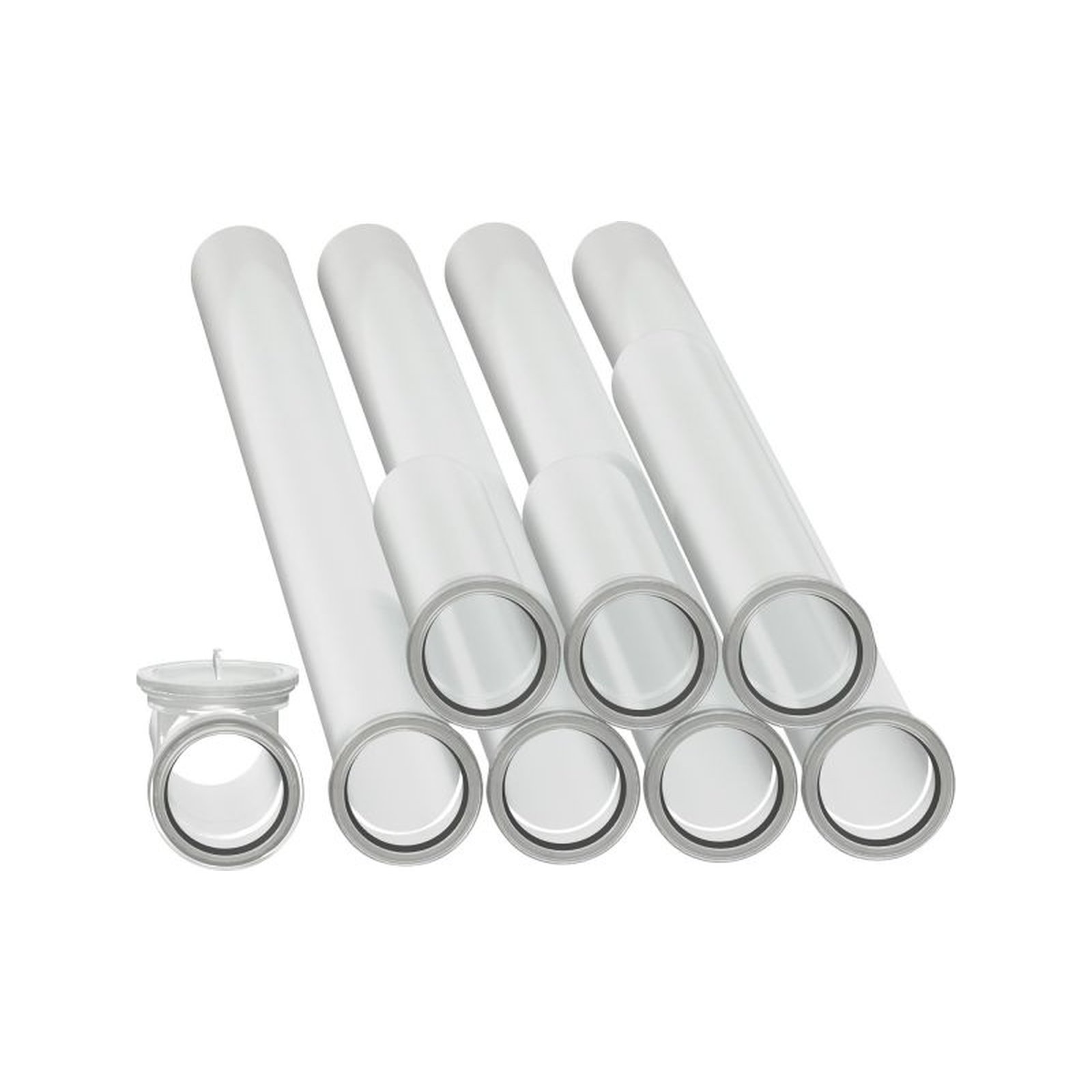 Bosch Abgasrohre FC-Set-SR80 DN80 10m Prüfrohr starr Kunststoff pp 7738112598 Buderus Abgasrohre Pack Prüföffnung 110 mm Set Kunststoff DN110 10.25 m 7738112686