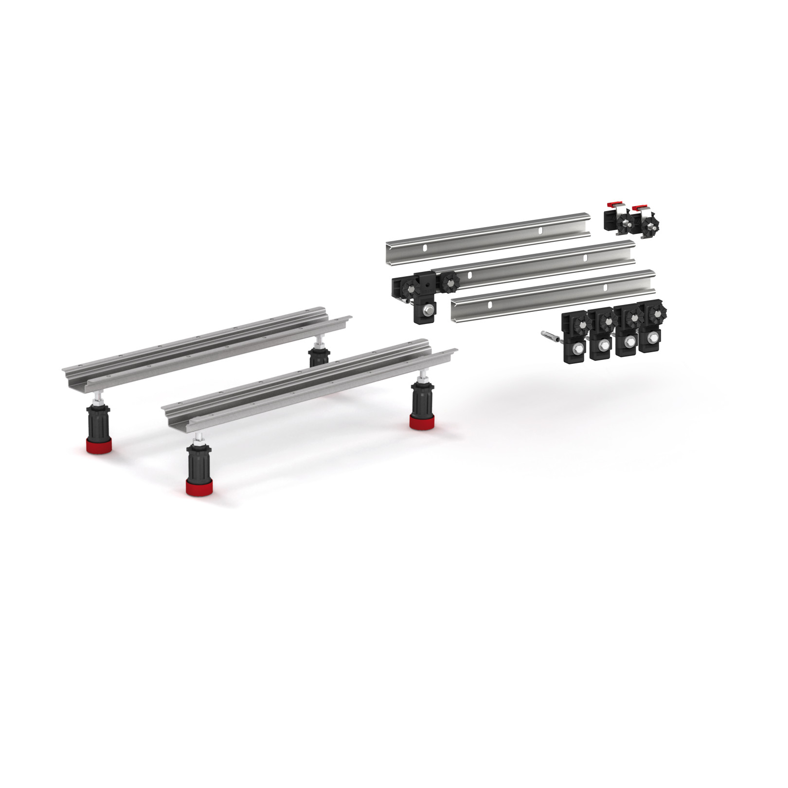 MEPA Badewannenfuss WA Plus höhenverstellbar Stahl schallgedämmt Traversen 550x85x25mm Schraubfüße 100039
