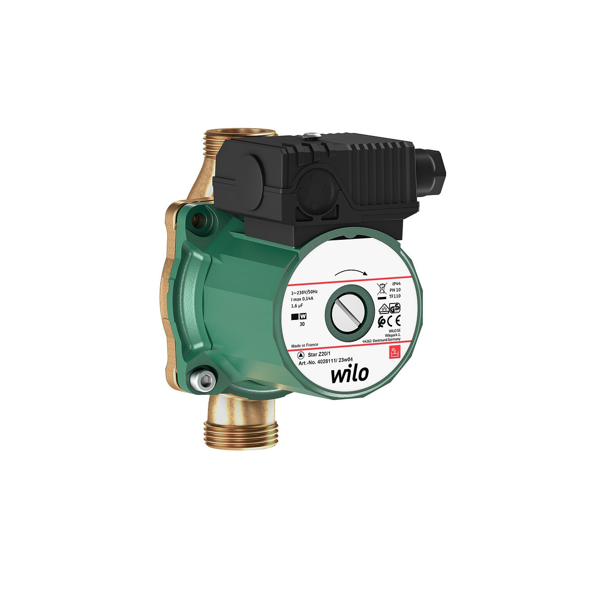 Wilo Nassläuferpumpe Star-Z 20/1 Rp1/2 230V 38W Bronze 4028111