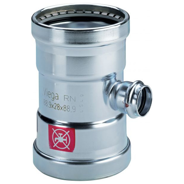 Viega T-Stueck Pressfitting Prestabo 1118XL 76,1x35x76,1mm C-Stahl verzinkt SC-Contur 597894