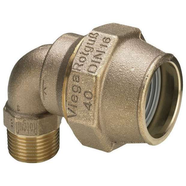 VIEGA Winkel-Verschraubung 9021 277666 50x11-2 Aussengewinde Rotguss Maxiplex-Übergangsbogen R-Gewinde Mehrkant