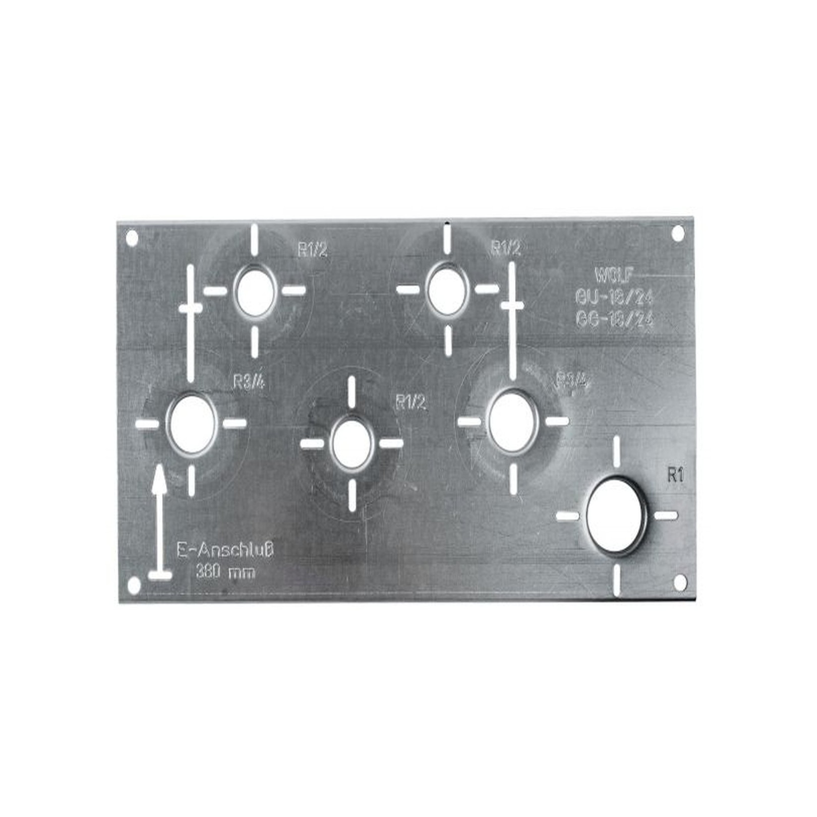 Wolf Montageschablone Unterputzinstallation Stahlblech verzinkt Gas Heizkreis Warmwasser 8600064