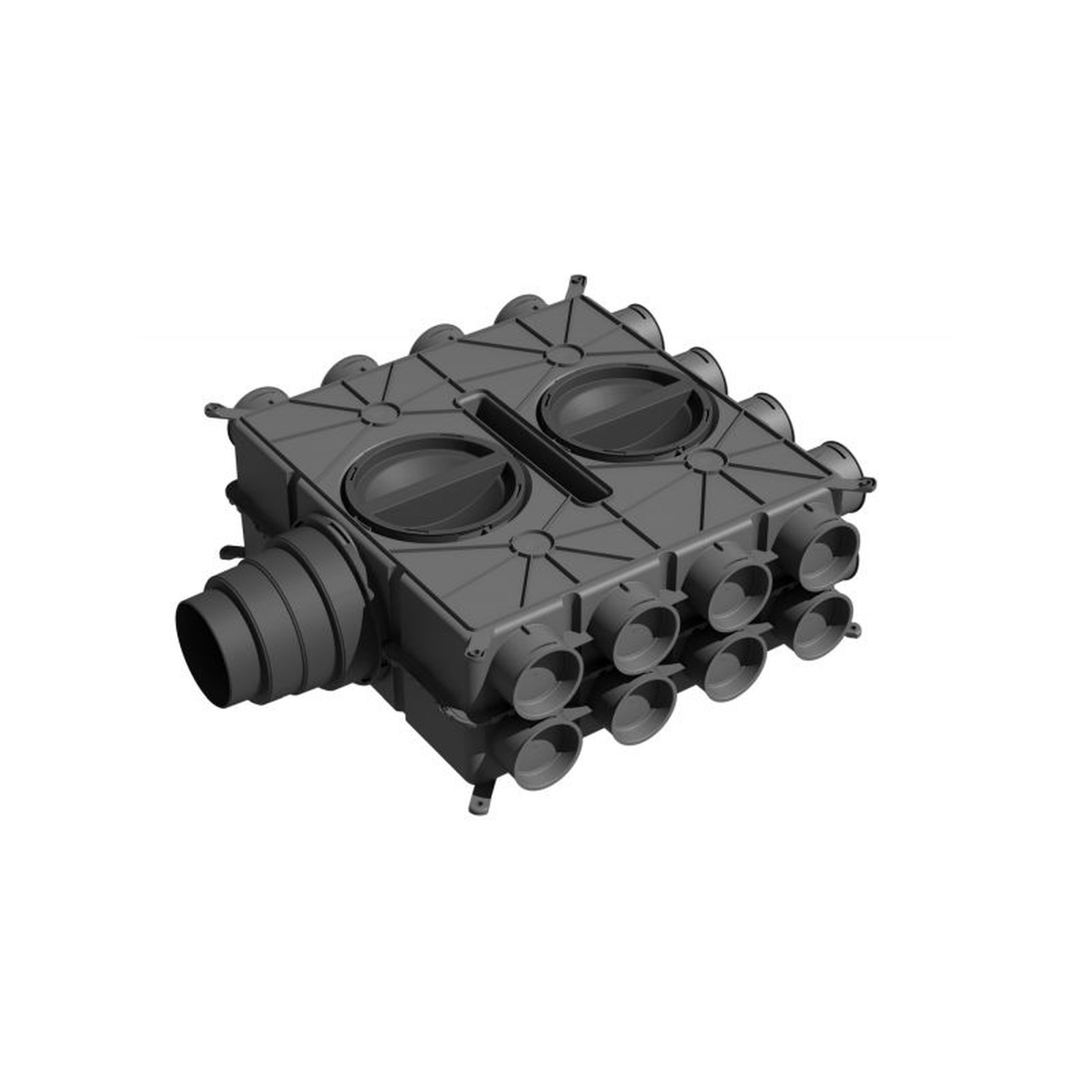 Wolf Luftverteiler DN125-180 24 Stutzen DN75 Kunststoff antistatisch antibakteriell 2577597