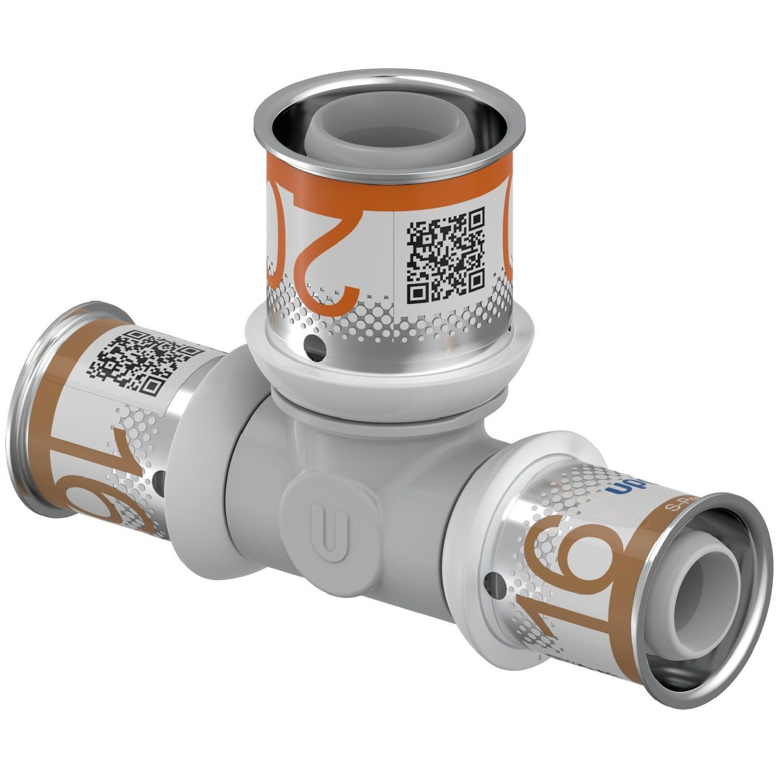 Uponor S-Press PLUS T-Stück reduziert PPSU 16x20x16 mm Pressfitting DVGW 1039948