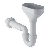 Geberit Rohrbogengeruchsverschluss Trichter oval d40 PP weiss-alpin 50mm Sperrwasserhoehe 152392111