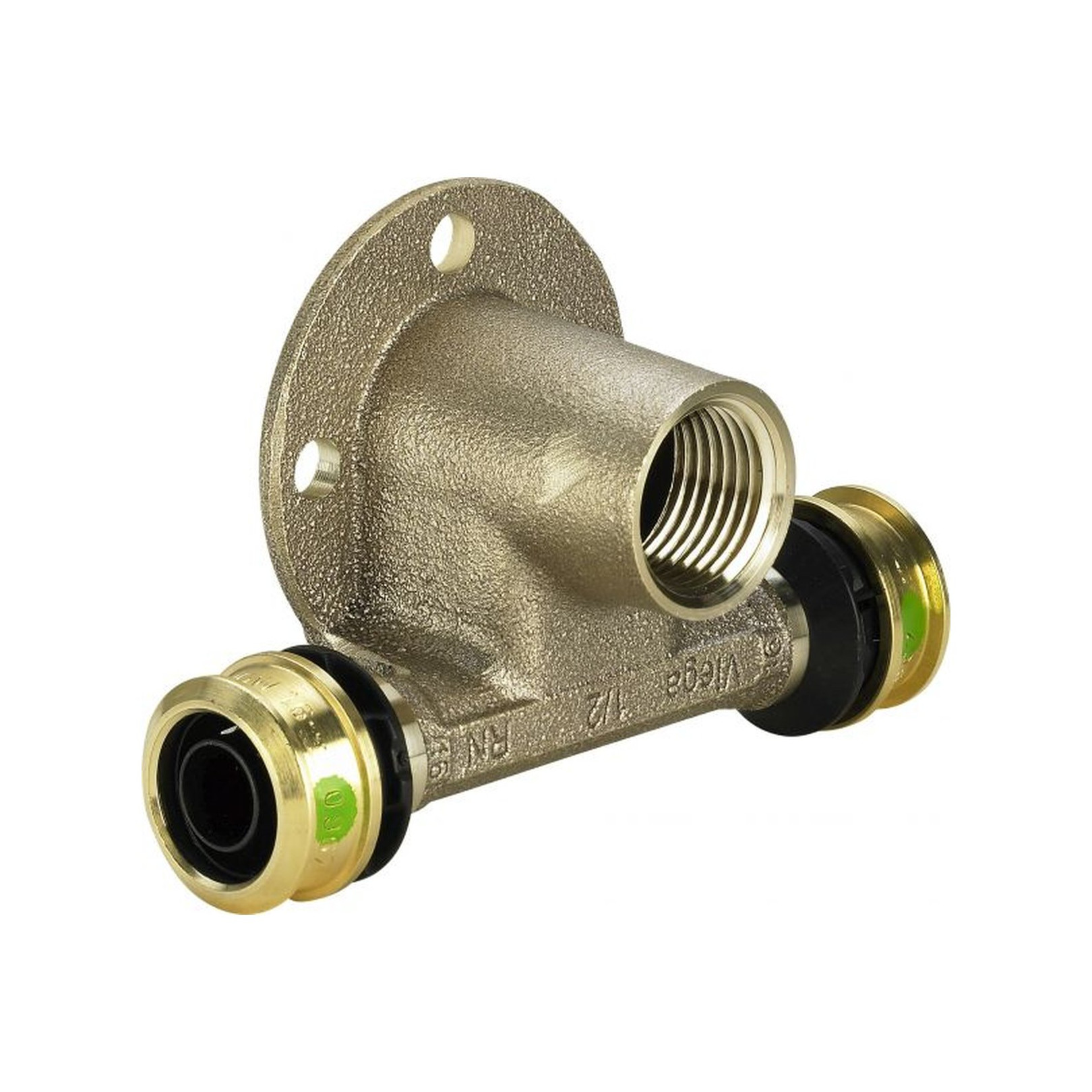 Viega Pressfitting Raxofix 5324.3 Wandscheiben-T-Stück 16mm x 1/2 IG Siliziumbronze SC-Contur 647803