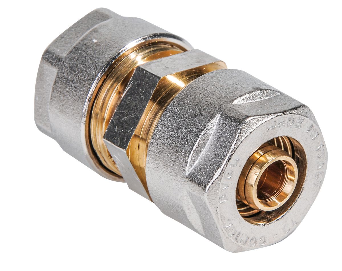 Zewotherm Verbindungskupplung 12 1,3 Messing vernickelt 16010011