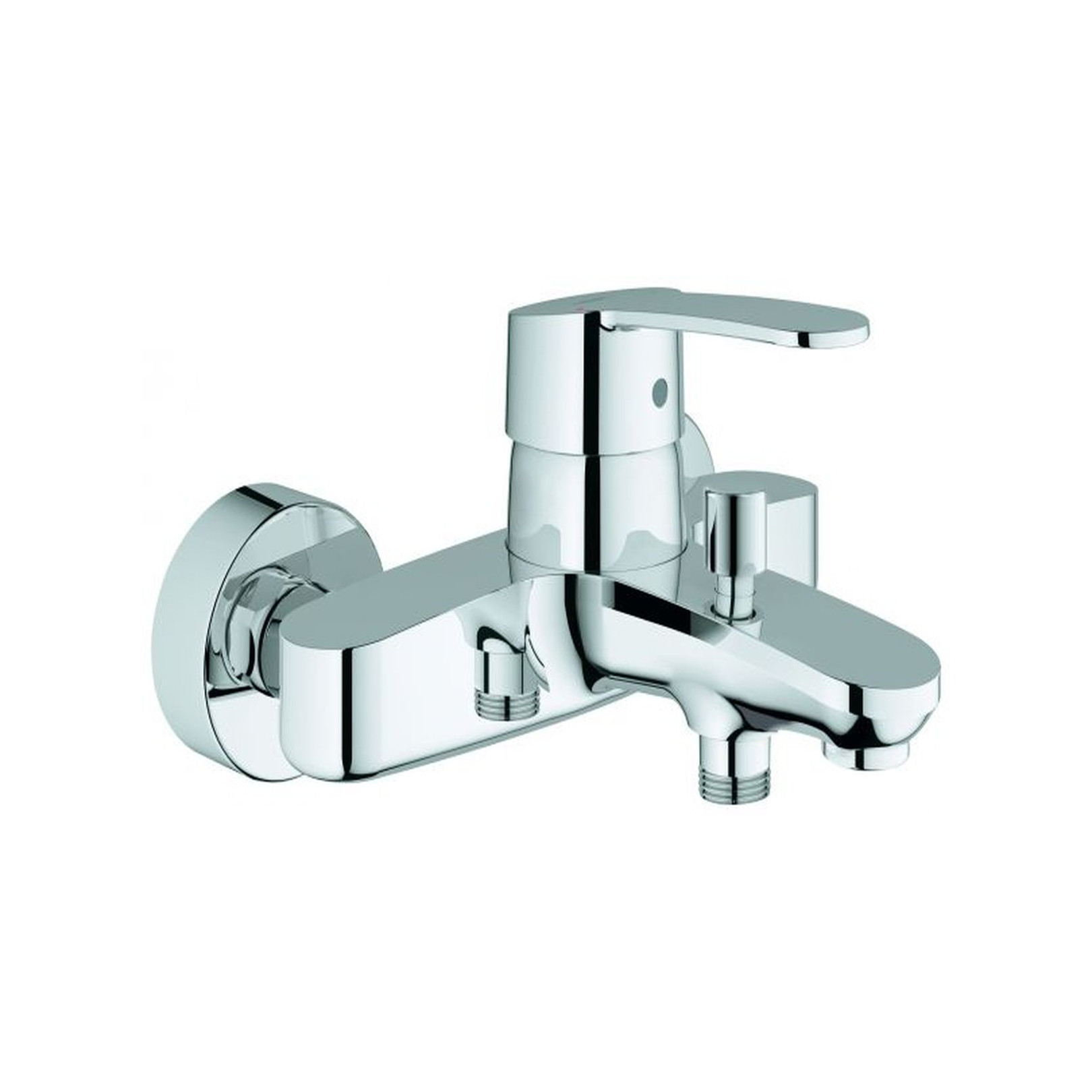 Grohe Wannenbatterie Eurostyle C Einhandmischer Wandmontage Chrom SilkMove 46 mm Umsteller Rückflussverhinderer 33591002