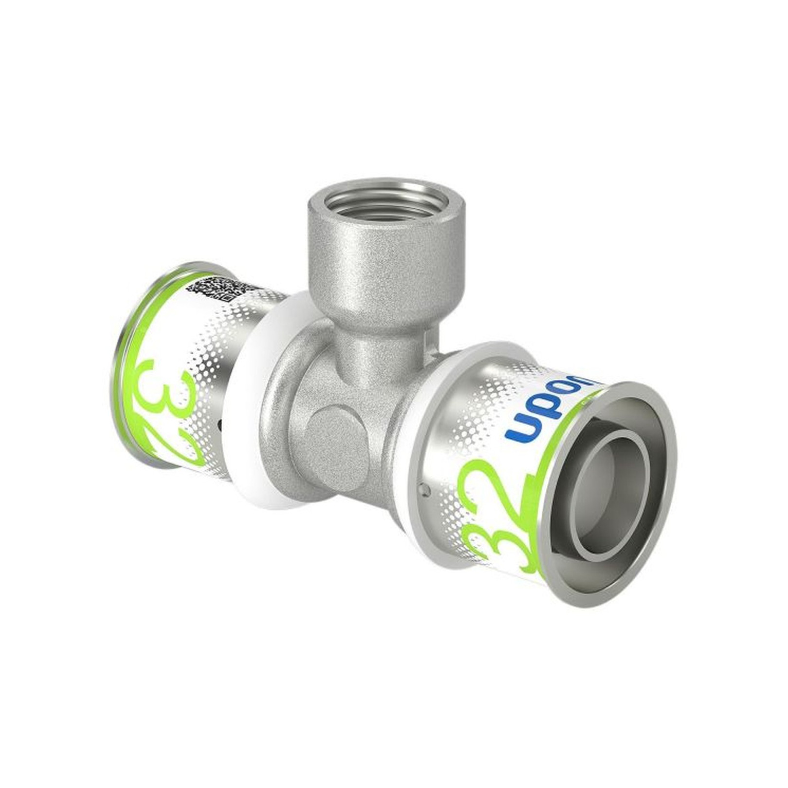Uponor S-Press PLUS T-Stück 32mm DN15 1/2 Zoll IG Pressmuffe Messing PPSU Edelstahlpresshülse DVGW 1070600