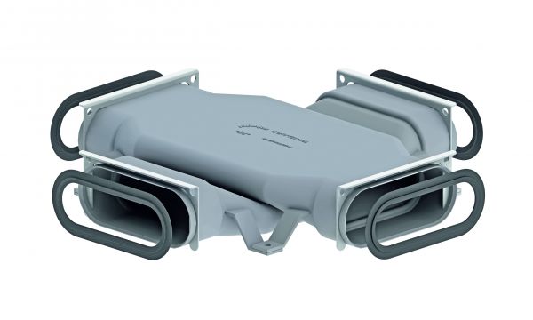 Zehnder Kreuzungsstück ComfoFit flat 51 ComfoTube flat 51 grau HDPE Dichtung 990322154