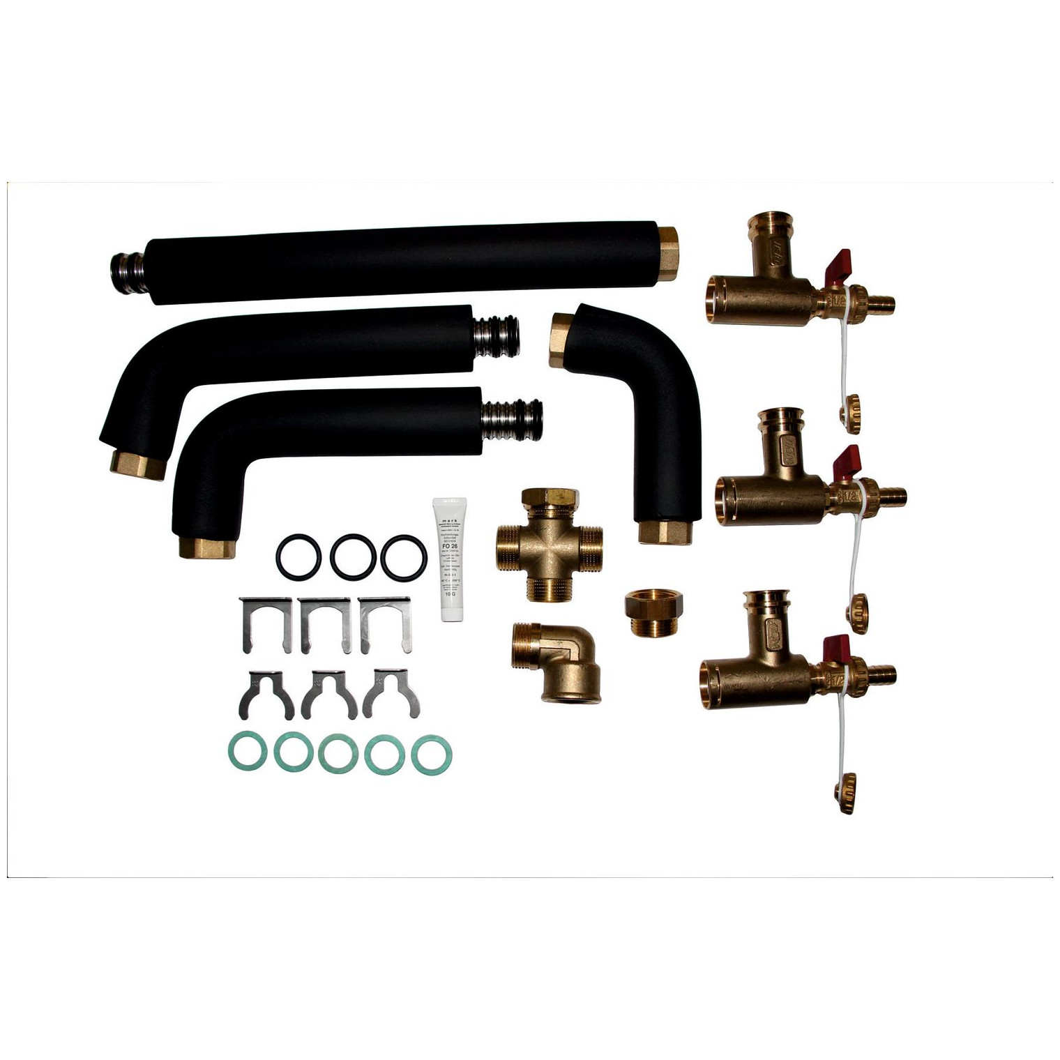 WOLF Anschluss-Set CEW-2-200 Wärmepumpen BWL-1S Edelstahlwellrohre KFE-Hahn 1 Zoll IG 2071878