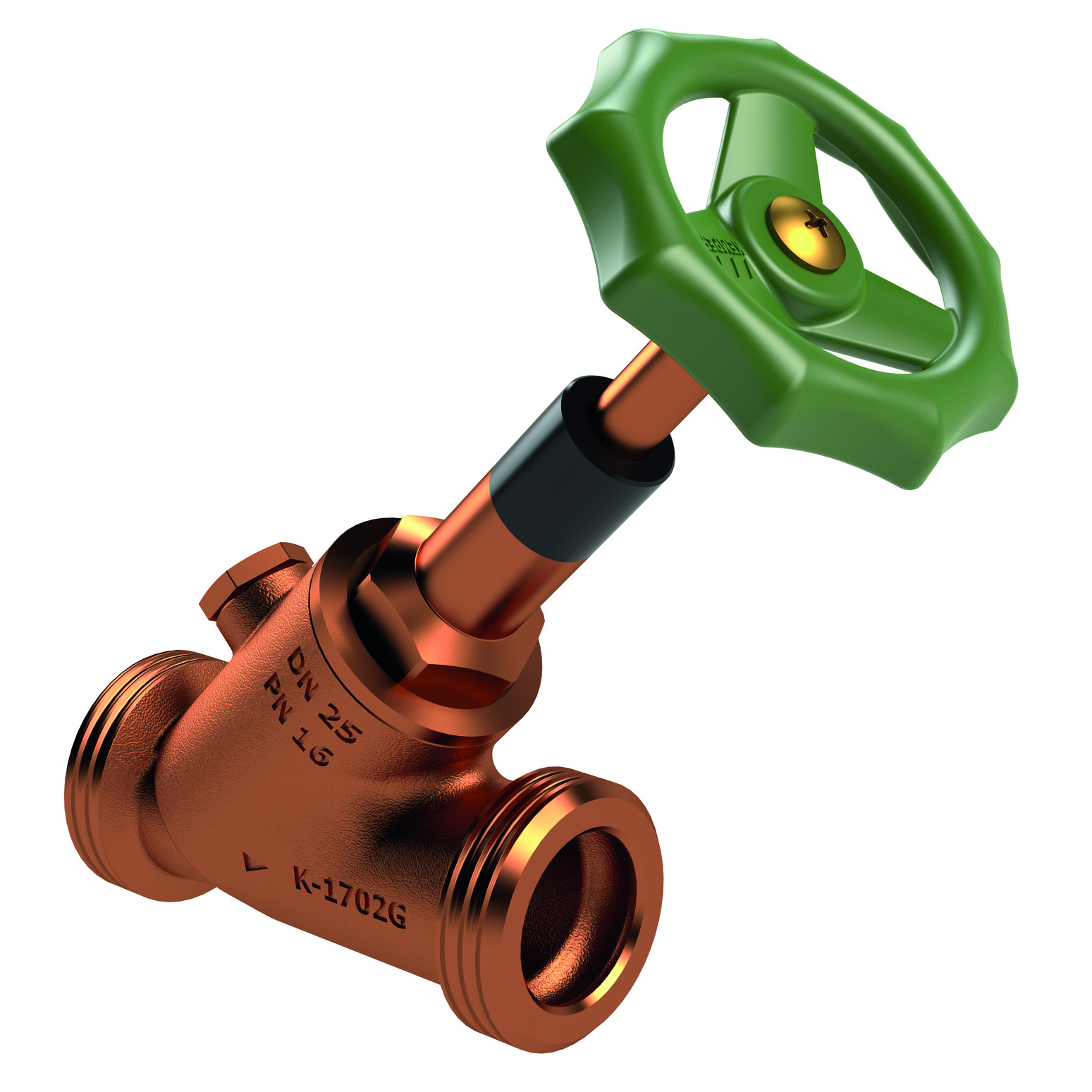 Kemper ECO Freistrom-Absperrventil 1702G01500 RG DN15 Entleerstopfen AG O-Ring-Spindelabdichtung