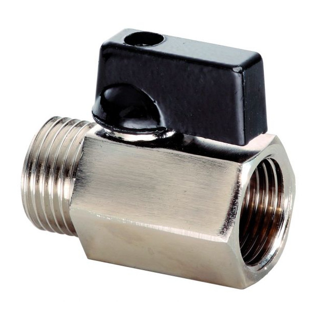 Schmidt Hermann Mini-Kugelhahn Drehgriff 1-2IG-AG verchromt 81465015