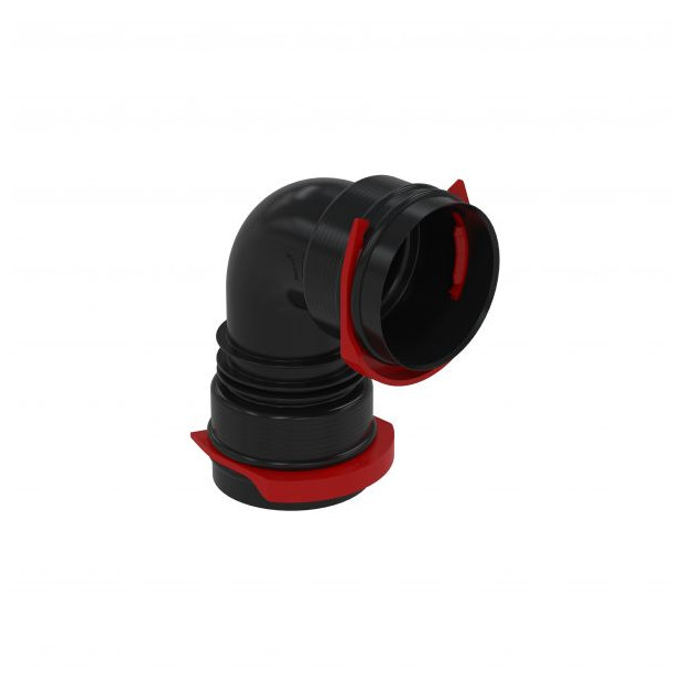 Zehnder Bogen ComfoFit DN75 ComfoTube 75 90 Grad schwarz Polymer RapidLock 990322152