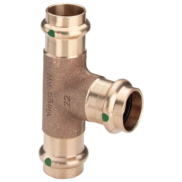 Viega T-Stueck Sanpress 2218 22x28x22mm Rotguss EPDM Dichtelemente 313623