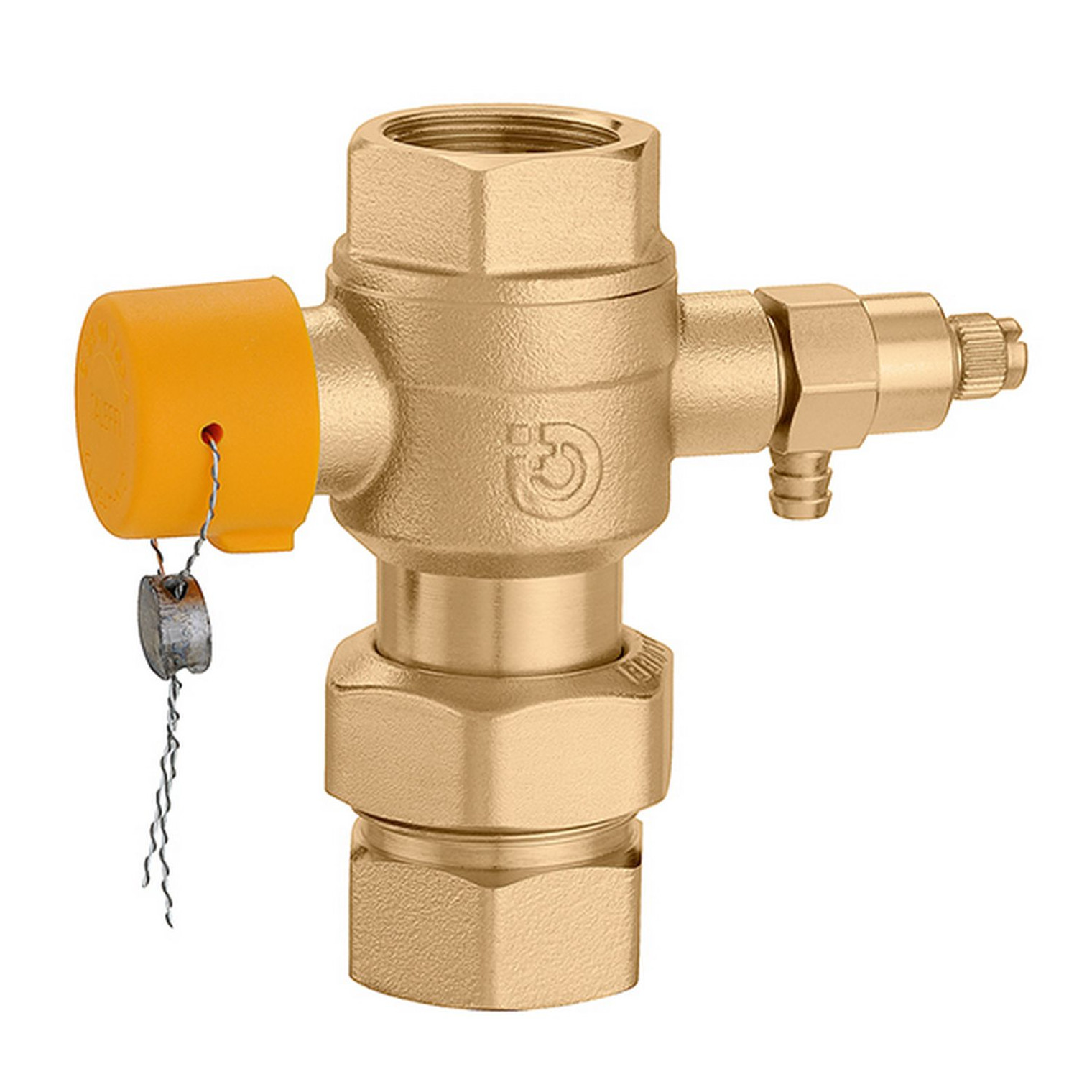 Caleffi Kappenventil Solar 3/4 Zoll Entleerung Ausdehnungsgefäß 6 bar 120 Grad 558052