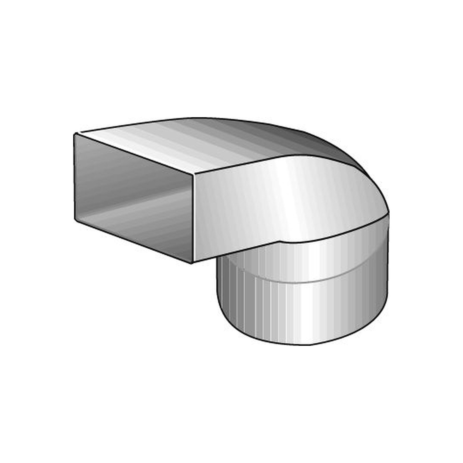Helios Umlenkstück FLÜB 100 D100mm 90 Grad 100x50mm Kunststoff weiß 60703