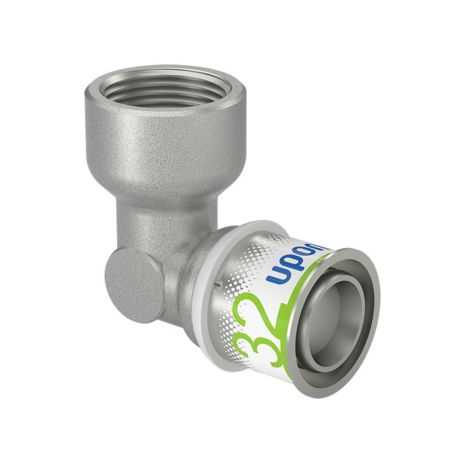 Uponor S-Press PLUS Winkelmuffe 32mm DN25 IG 90 Grad Edelstahlpresshülse DVGW 1070544