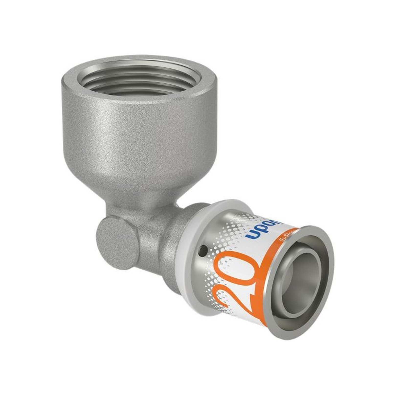 Uponor S-Press PLUS Winkelmuffe 20mm DN20 3/4 IG Pressfitting Edelstahlpresshülse DVGW 1070541