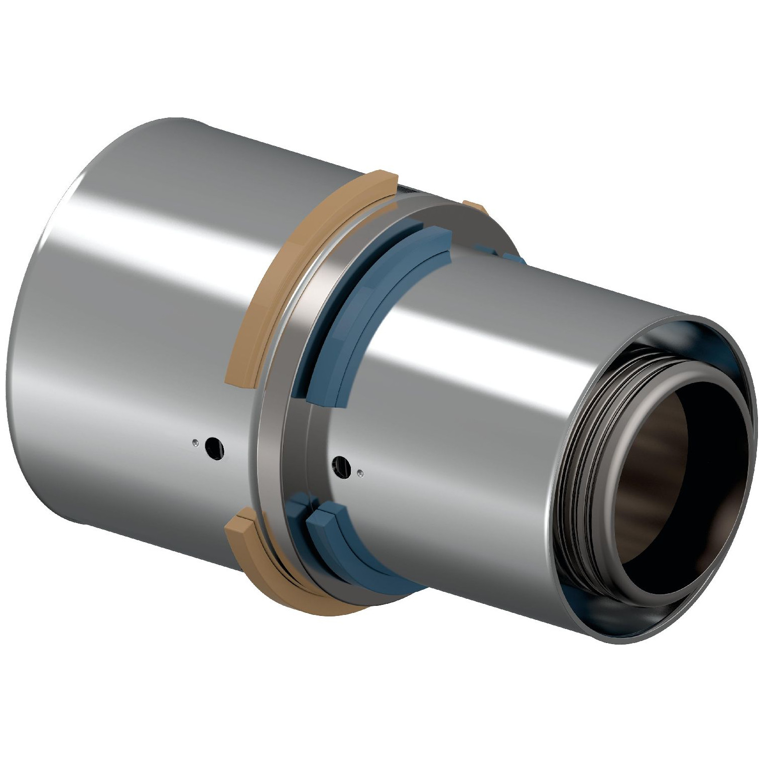 Uponor S-Press Kupplung reduziert 50-32 Verbundrohr Fitting Messing Presshülse 1046933