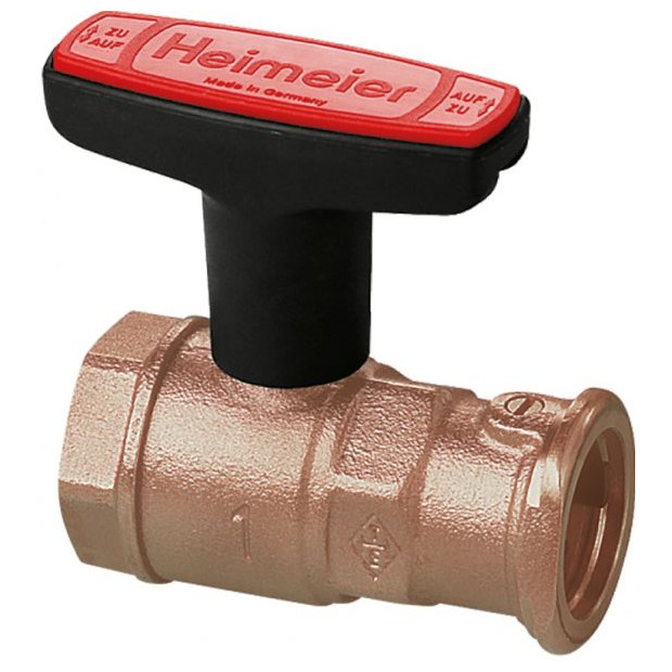 Heimeier Pumpen-Kugelhahn Globo P-S 1 Zoll Schwerkraftbremse Rotguss DN25 0630-04.000