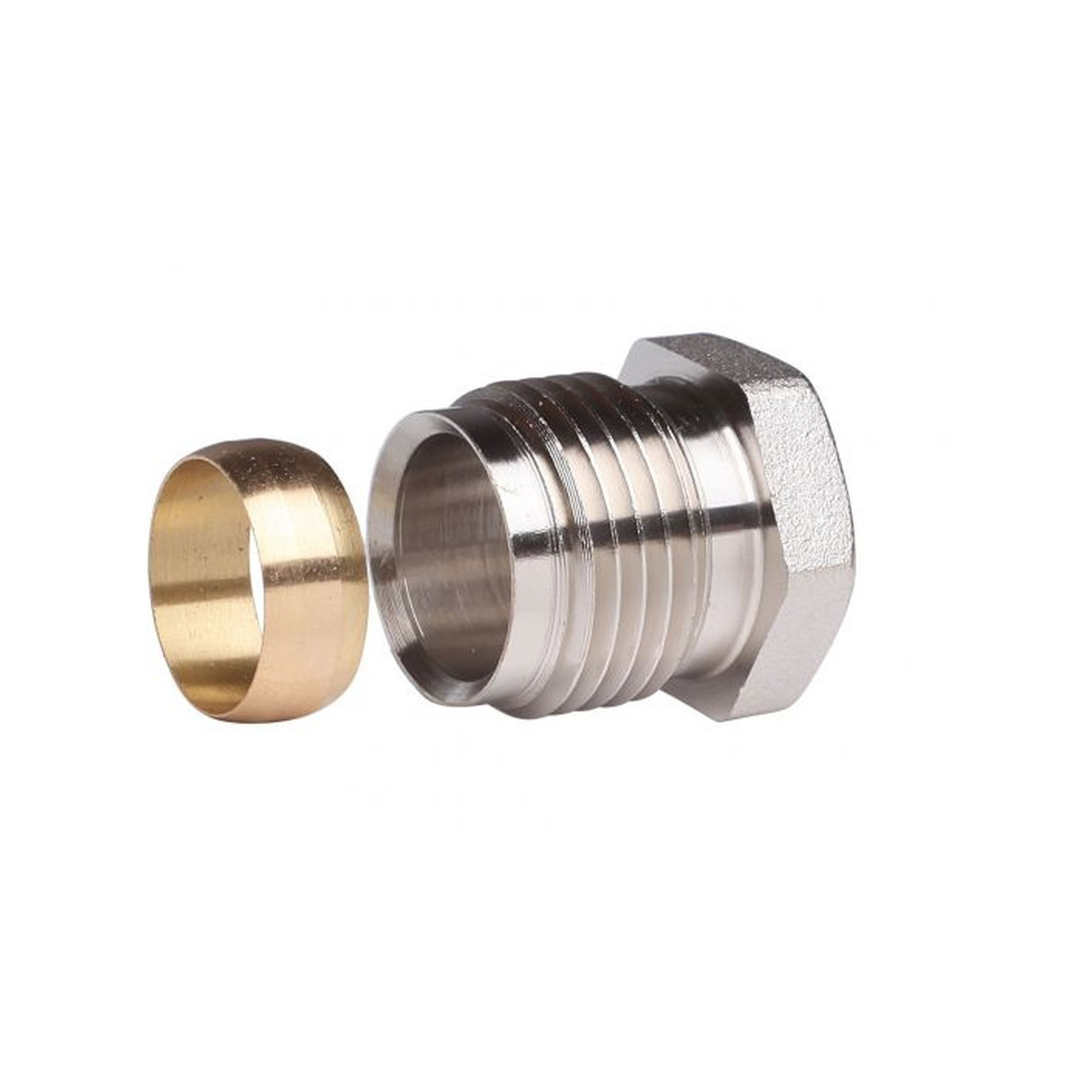 Danfoss Klemmverschraubung G 1/2 Zoll AG x 15 mm vernickelt Stahl Kupferrohr 013G4115