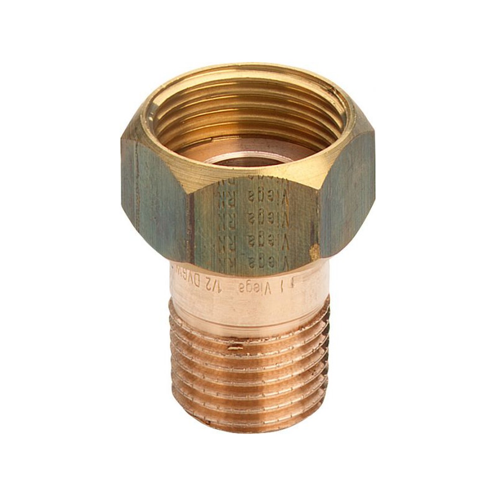 VIEGA Gewindefitting Rotguss Verschraubung 3335 DN40 1 1/2 Zoll AGxÜWM flachdichtend DVGW 319625