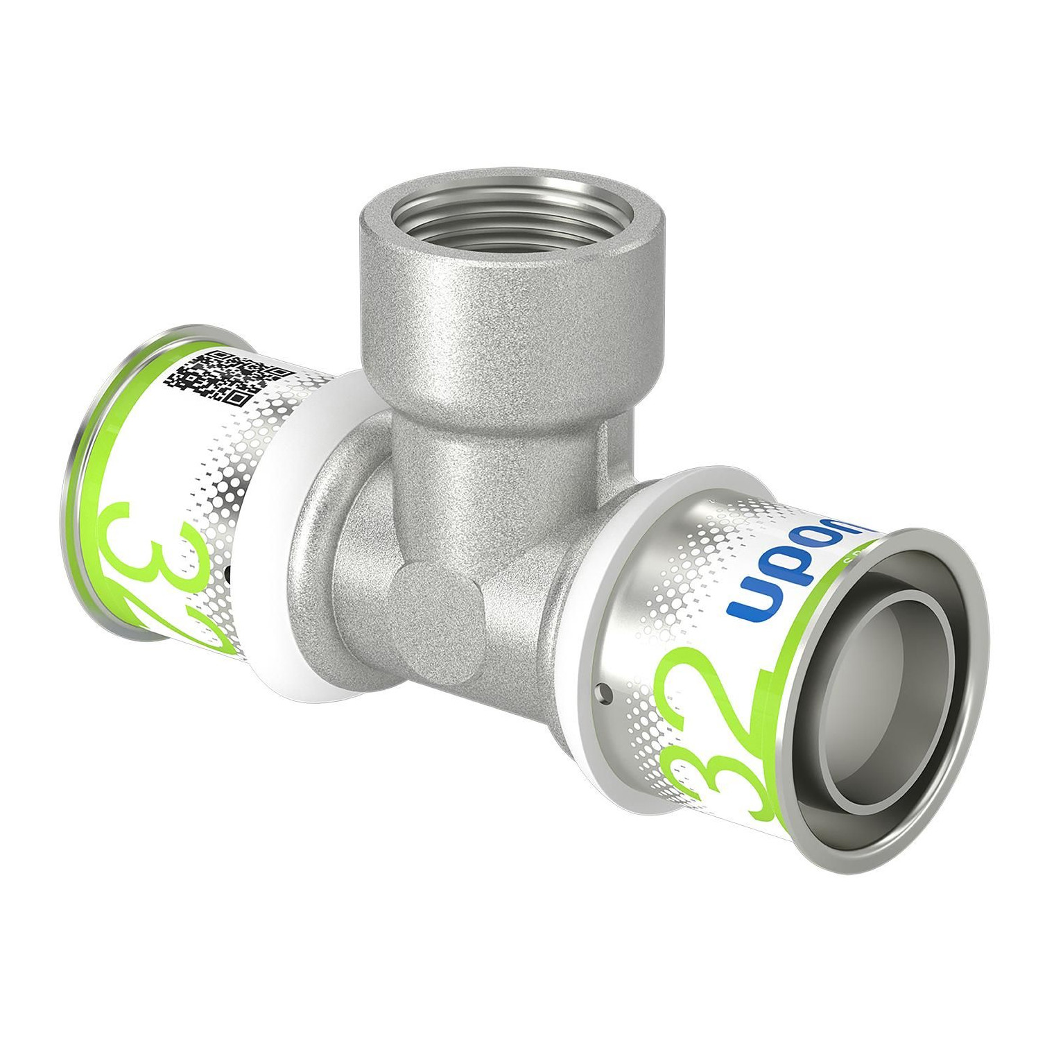 Uponor S-Press PLUS T-Stück 32mm DN20 3/4 Zoll Innengewinde Edelstahlpresshülse DVGW 1070601