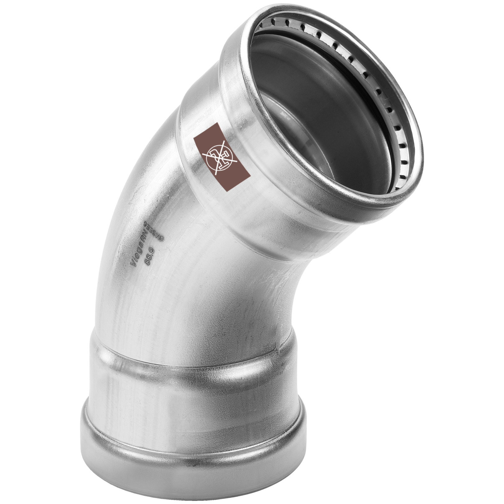 Viega Temponox XL 1726XL Bogen 45 Grad 108mm Stahl nichtrostend 809942