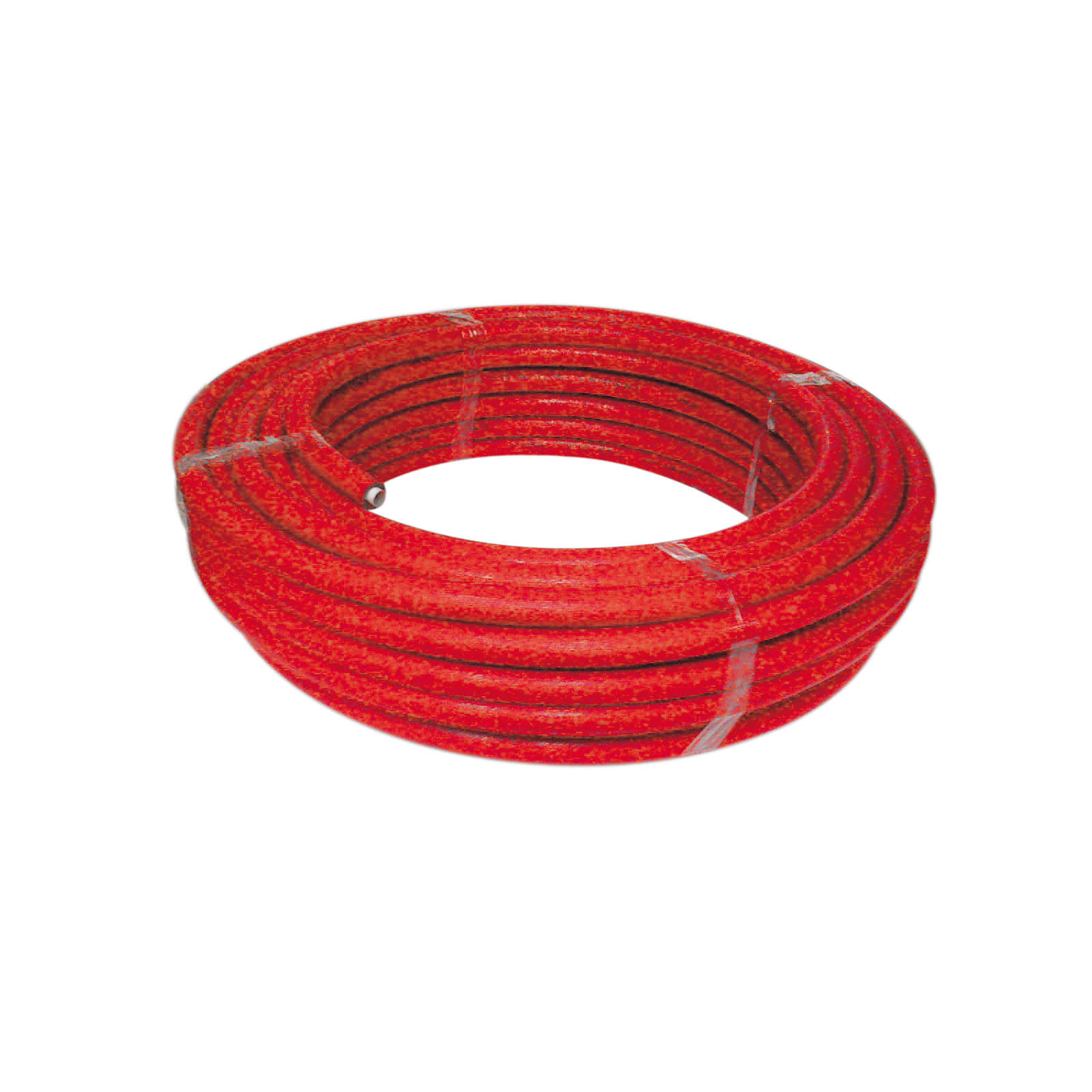 Aluverbundrohr 20x2 mm isoliert 20 mm rot 50 m Rolle DVGW 100% GEG