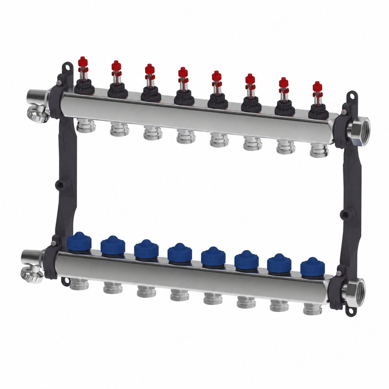 Roth Heizkreisverteiler 8-Heizkreise Edelstahl mit DFA absperrbar 1135010003