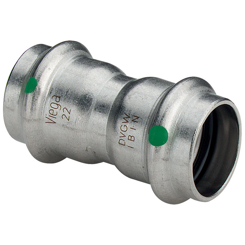 Viega Muffe Sanpress Inox 2315 54mm Edelstahl SC-Contur EPDM-Dichtelemente 436216