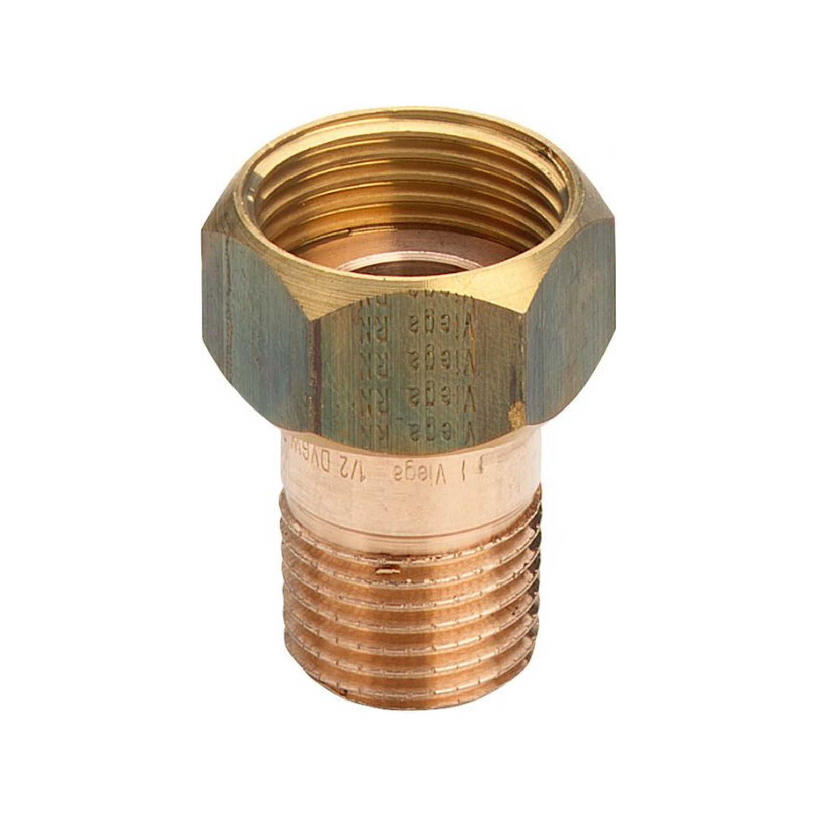 Viega Gewindefitting Rotguss Halbe Verschraubung flachdichtend DN32xDN40 AGxÜWM 2-teilig 25 bar 120°C 319618