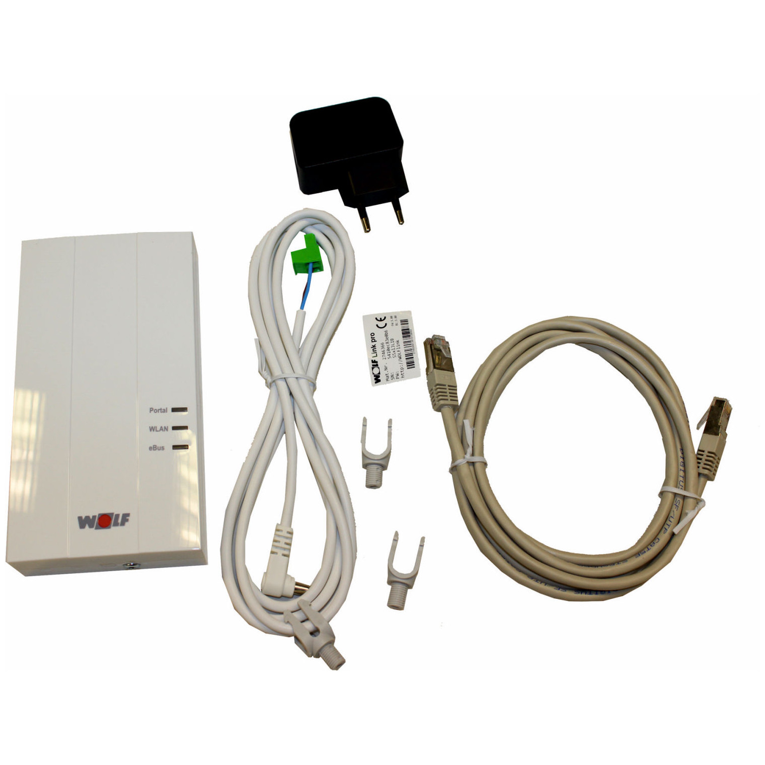 WOLF Link Pro Schnittstellenmodul ISM7 extern LAN WLAN Erweiterung eBus-Kabel Netzteil 2746366