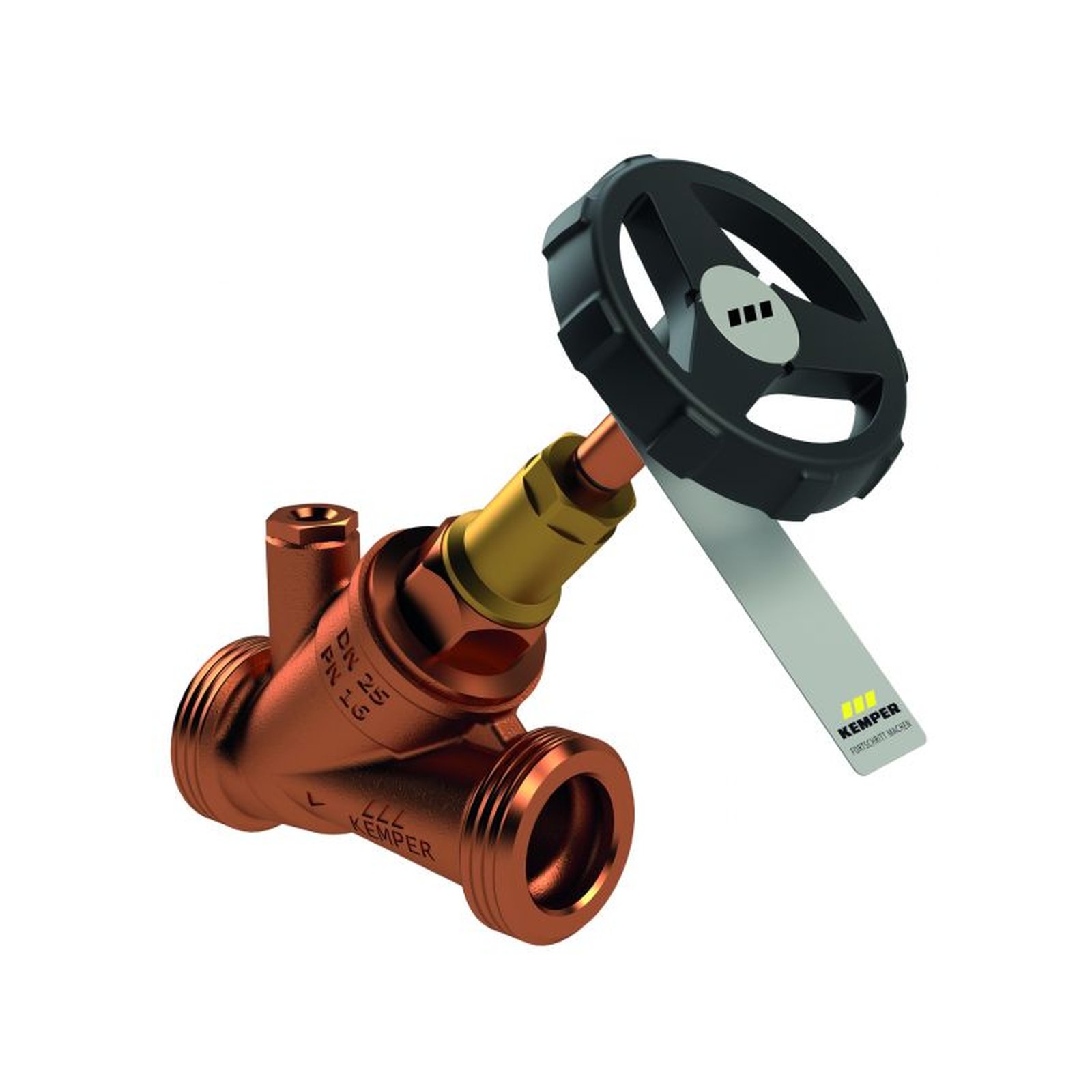 Kemper Freistrom-Absperrventil Weser 1732G04000 DN 40 G 1 3/4 PN 16 Rotguss Entleerstopfen