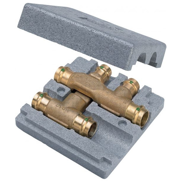 Viega Pressfitting Kreuz-T 2249.3 18x15x18mm Rotguss SC-Contur Dämmbox 493332