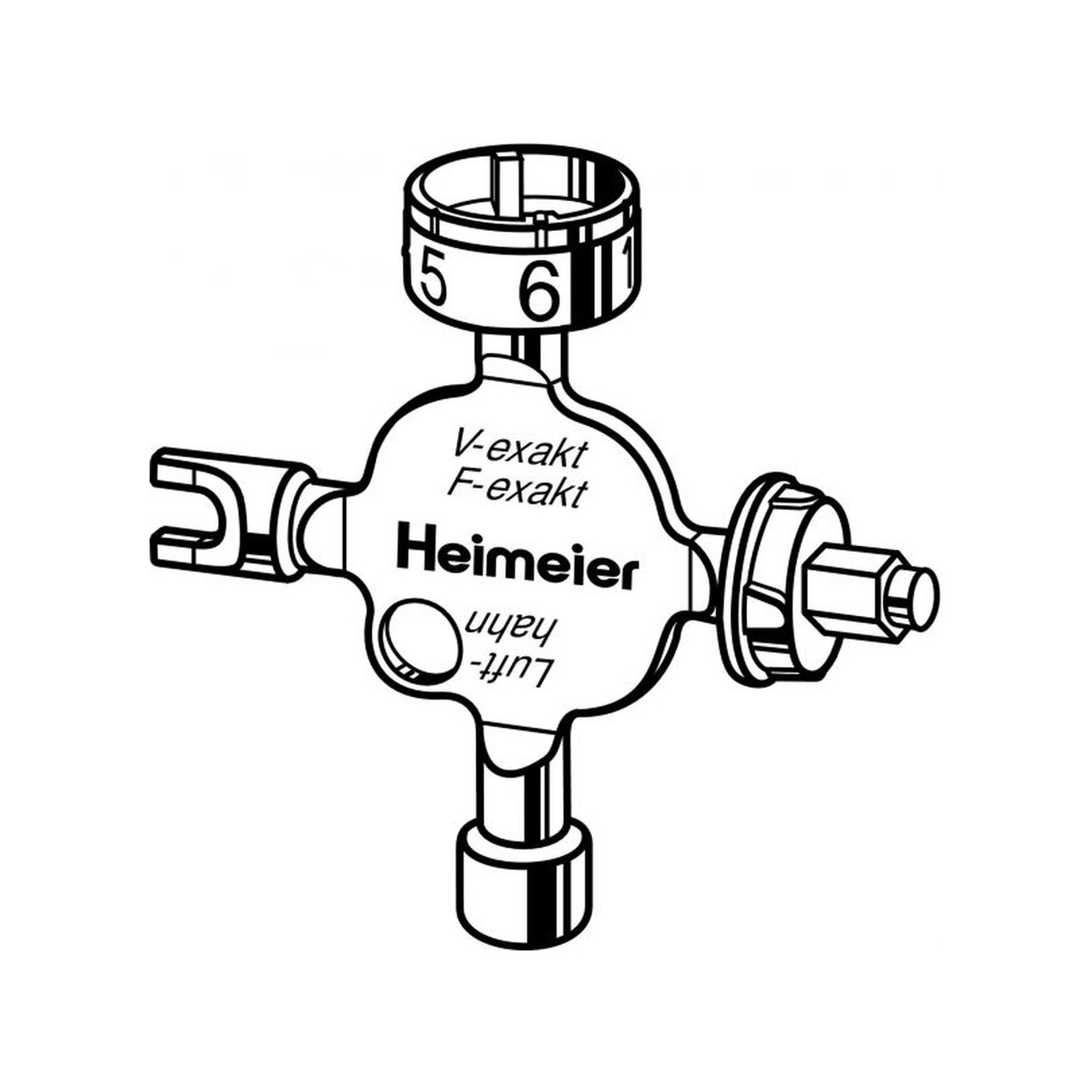 Heimeier Universalschlüssel Ventilwerkzeug 0530-01.433 V-exakt F-exakt Regulux Vekolux B-Kopf