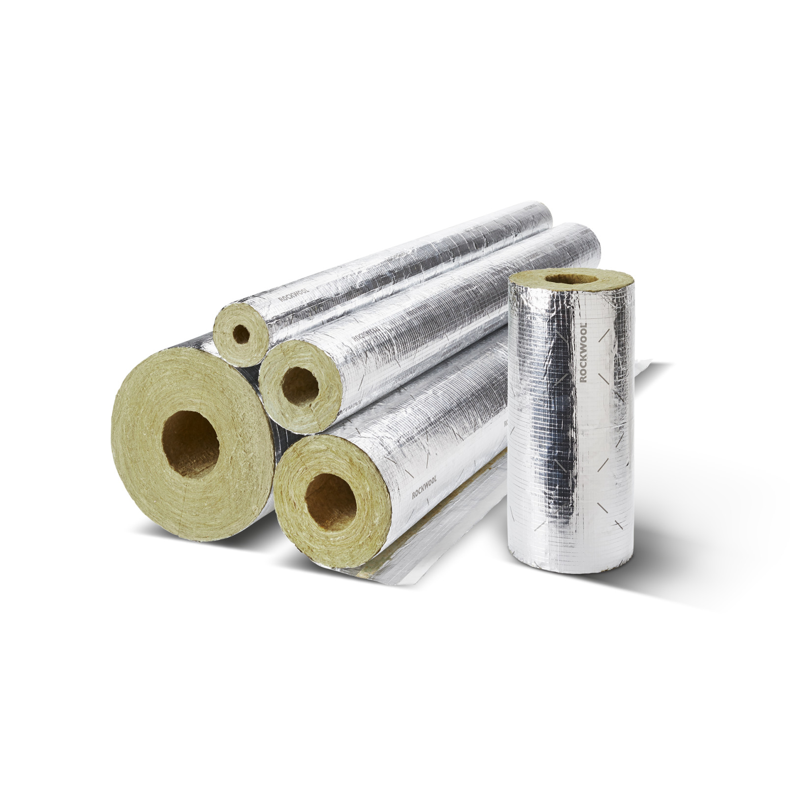 Rockwool Rohrschale 42 x 30 mm Aluminium kaschiert Mineralwolle nichtbrennbar 1 m Hersteller-Artikelnummer 32040