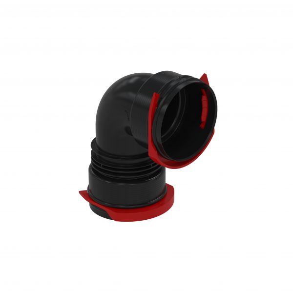 Zehnder Heizungszubehör Bogen ComfoFit DN90 ComfoTube 90 90 Grad schwarz Polymer RapidLock 990322153