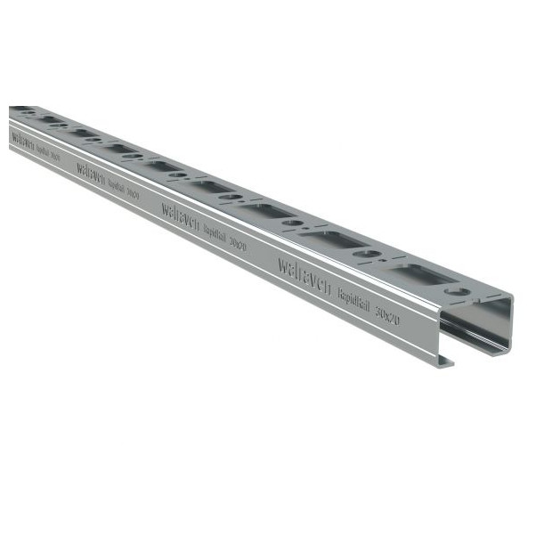 Walraven Montageschiene RapidRail 30x20 C-Profil 2m Schnittmarkierungen Stahl sendzimirverzinkt 650530202