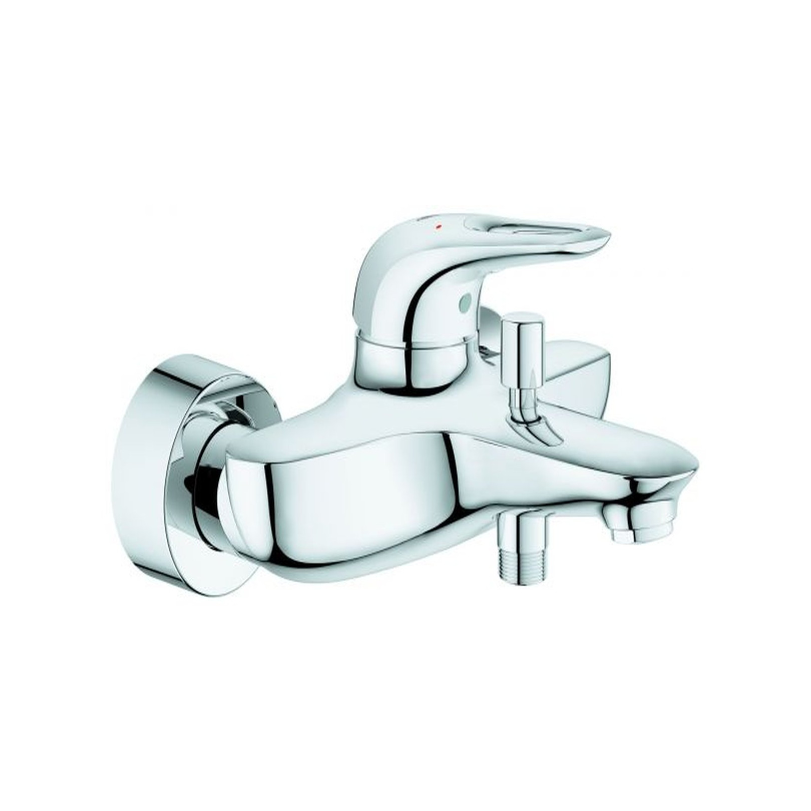 Grohe Einhand-Wannenbatterie Eurostyle 33591003 Wandmontage Chrom SilkMove Kartusche Mengenbegrenzung offener Hebel