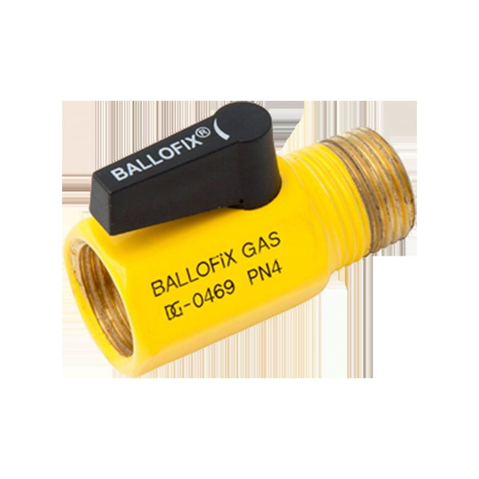 Aalberts Ballofix Gas Mini-Kugelhahn DN25 Rp1 R1 MOP5 C1 Messing 0400143