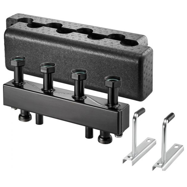Oventrop Verteilerbalken Regumat DN 25 2 Heizkreise Stahl Wärmedämmung 1351580
