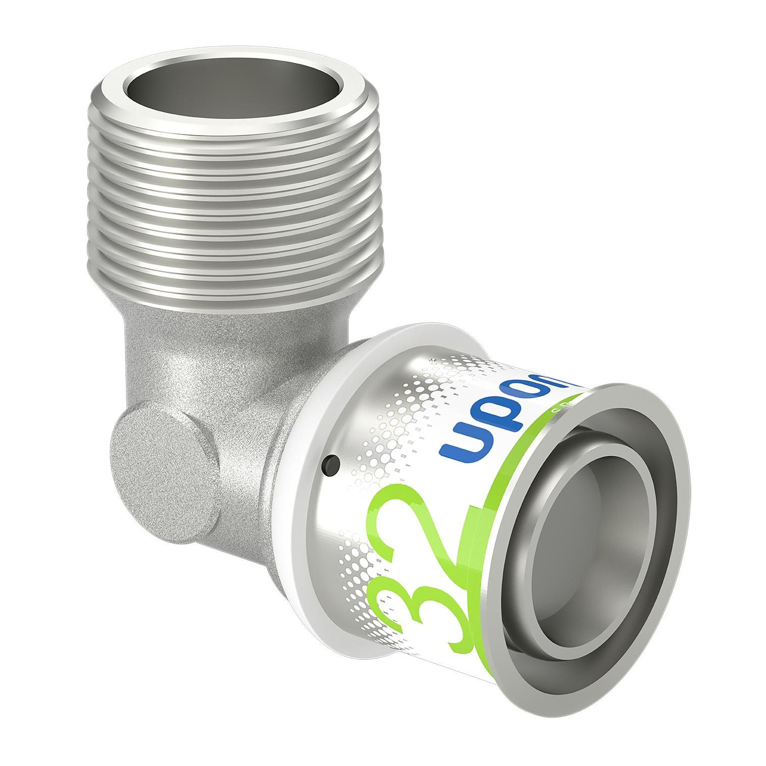 Uponor S-Press PLUS Winkelnippel 32mm DN25 1 Zoll AG Edelstahlpresshülse DVGW 1070537