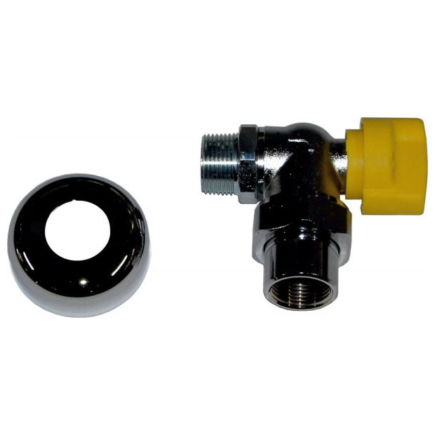 WOLF Gaskugelhahn Eckform 3-4 Zoll thermische Sicherung verchromt Unterputzinstallation 2011193