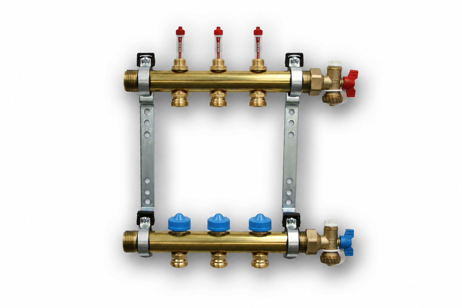 Roth Heizkreisverteiler 3-Heizkreise Messing FlatConnect mit DFA absperrbar 1115011033